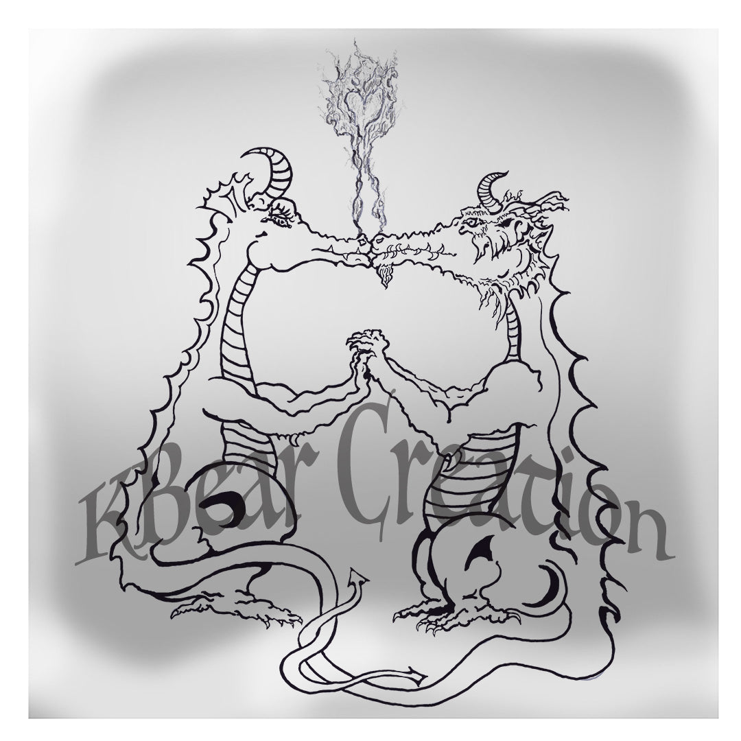 Draconis Amori Hardcover bound notebook (white lines on dark)