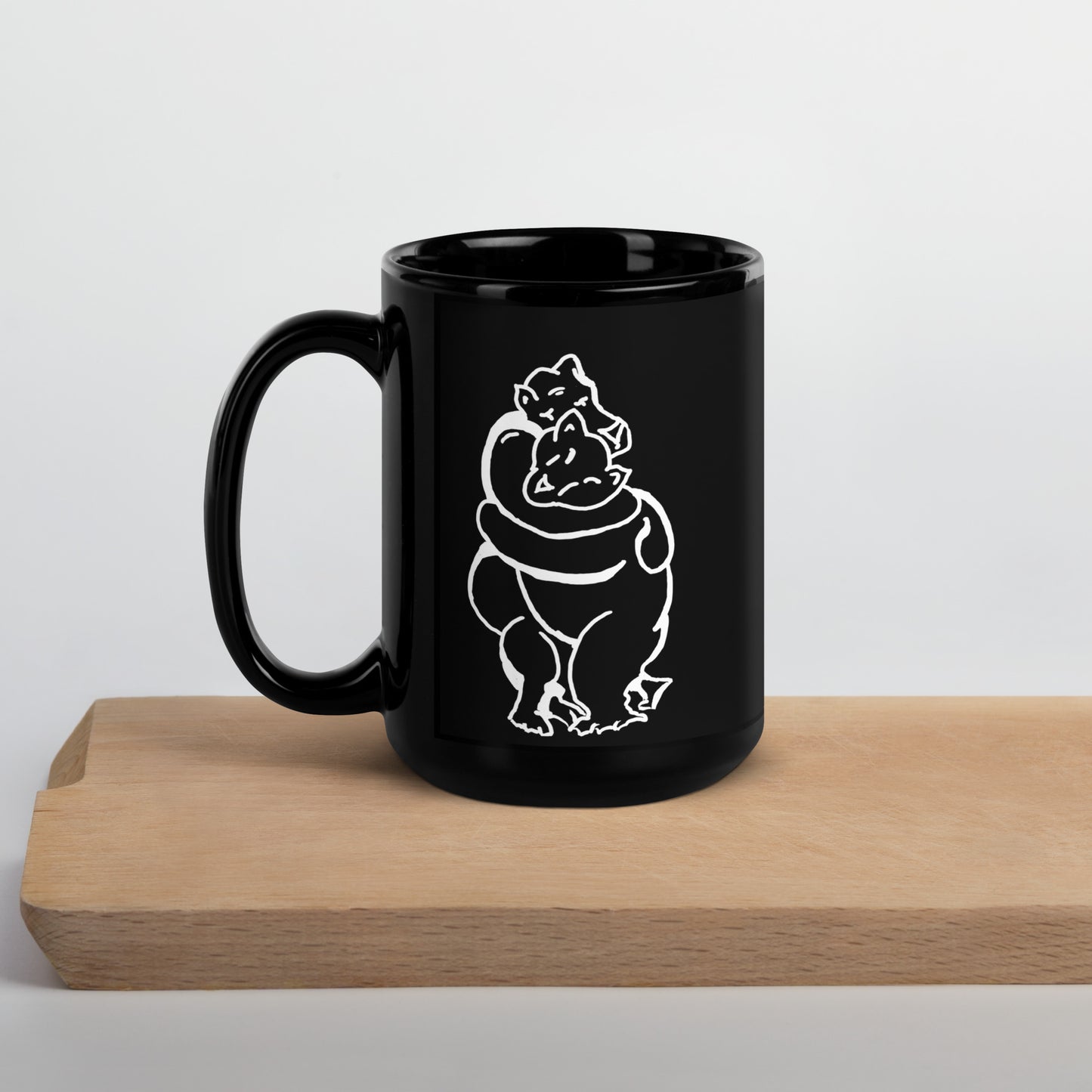 Bearhuggy Black Glossy Mug