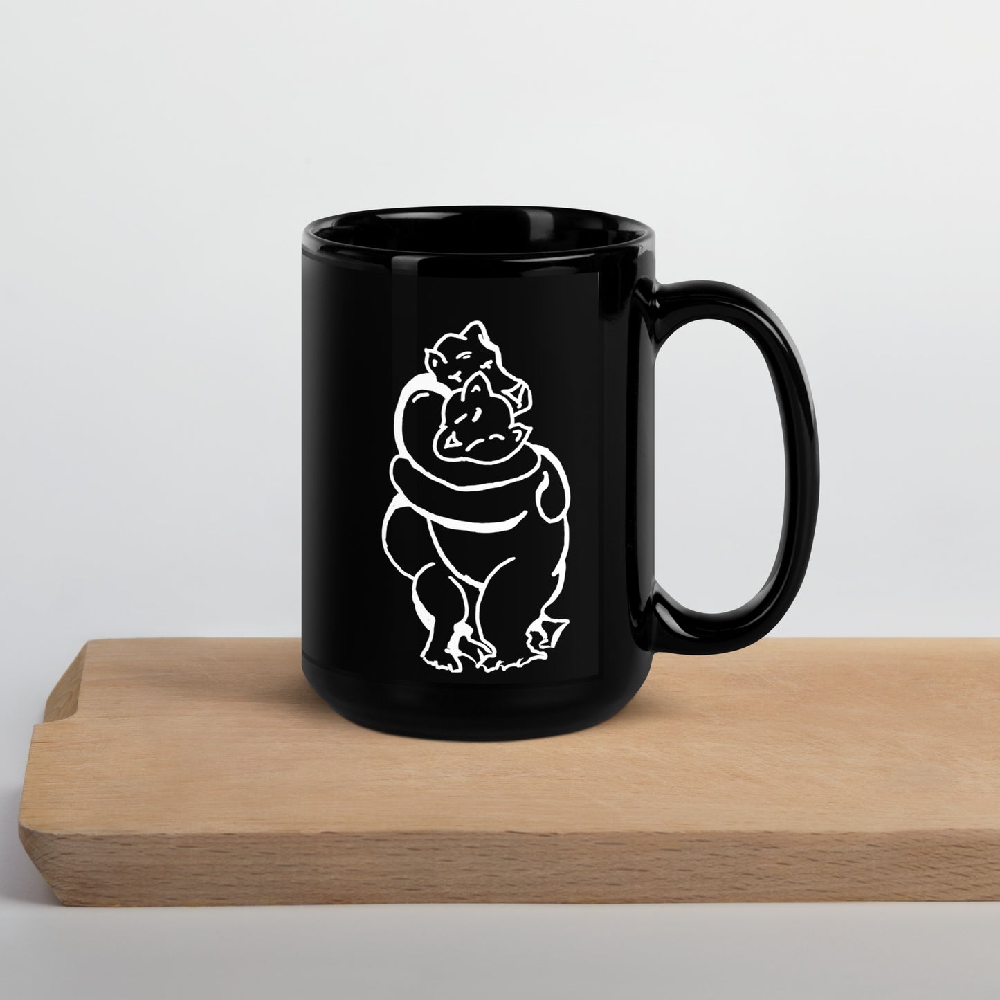 Bearhuggy Black Glossy Mug