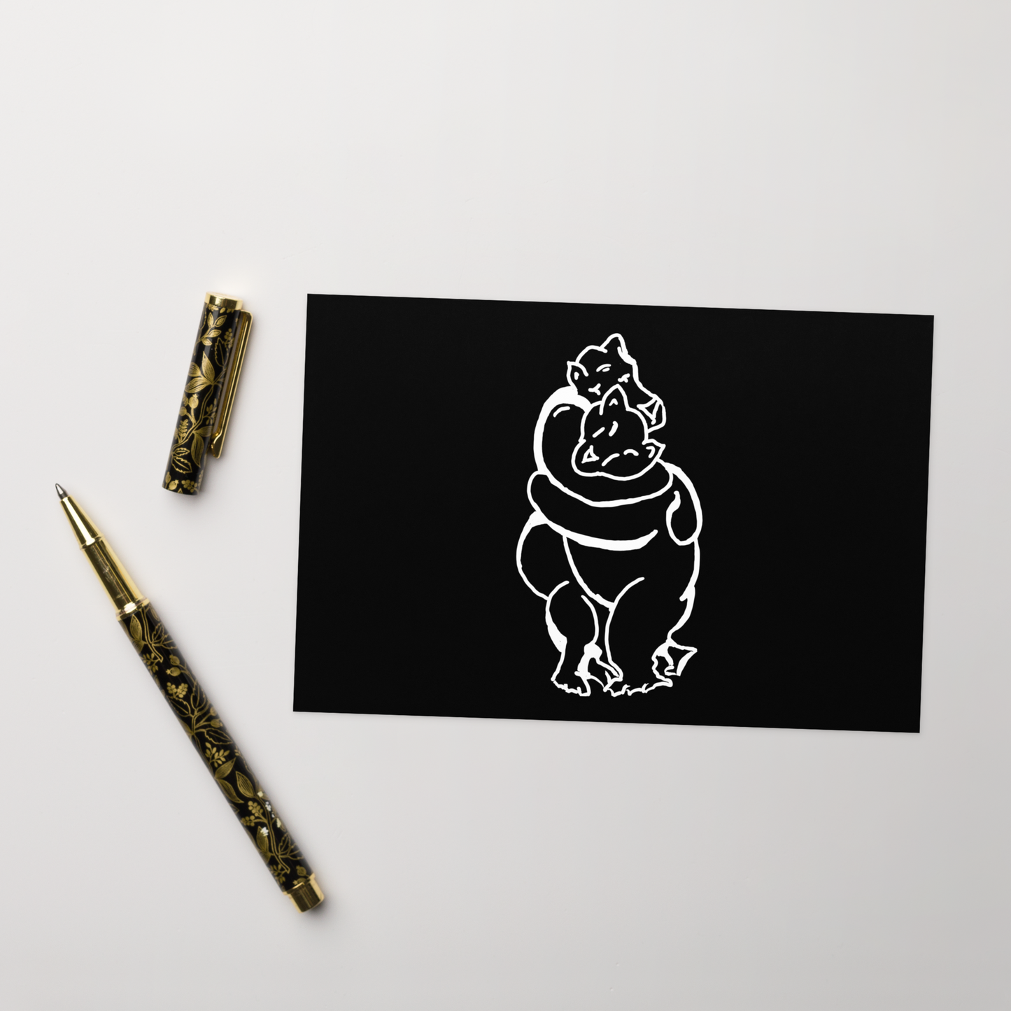 Bearhuggy Greeting card (black)