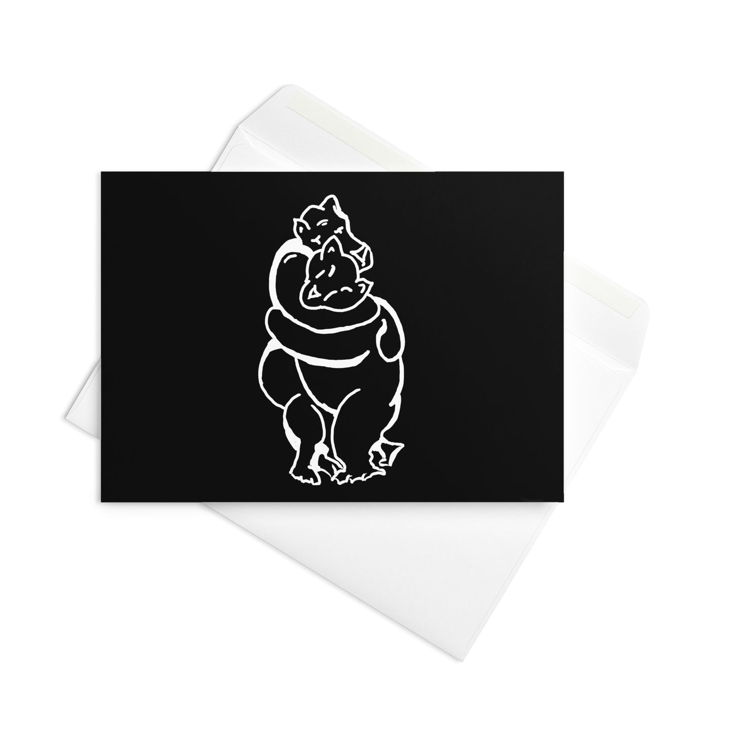 Bearhuggy Greeting card (black)