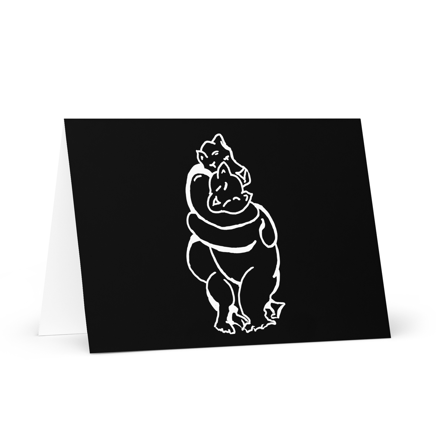 Bearhuggy Greeting card (black)