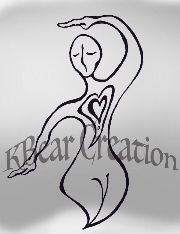 Heart Exposed Greeting card (white)