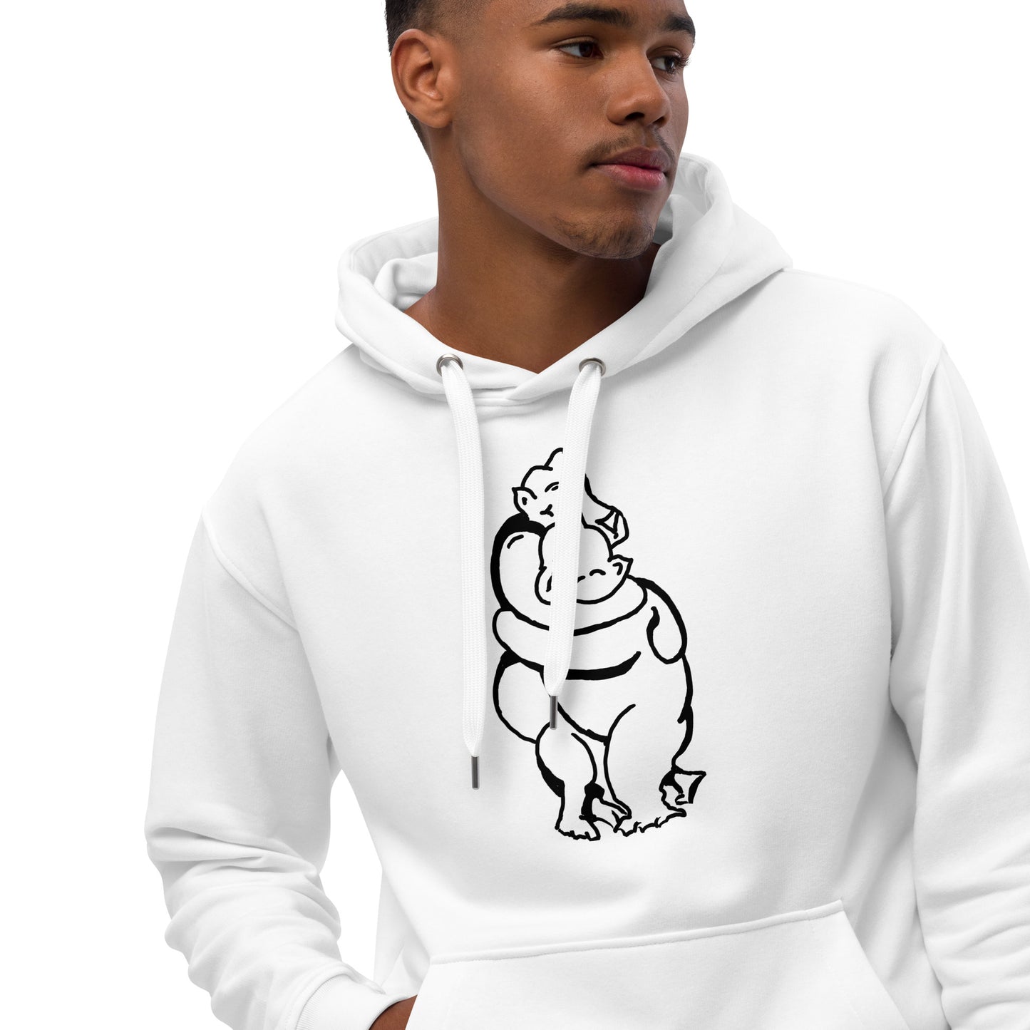 Bearhuggy Premium eco hoodie (white)