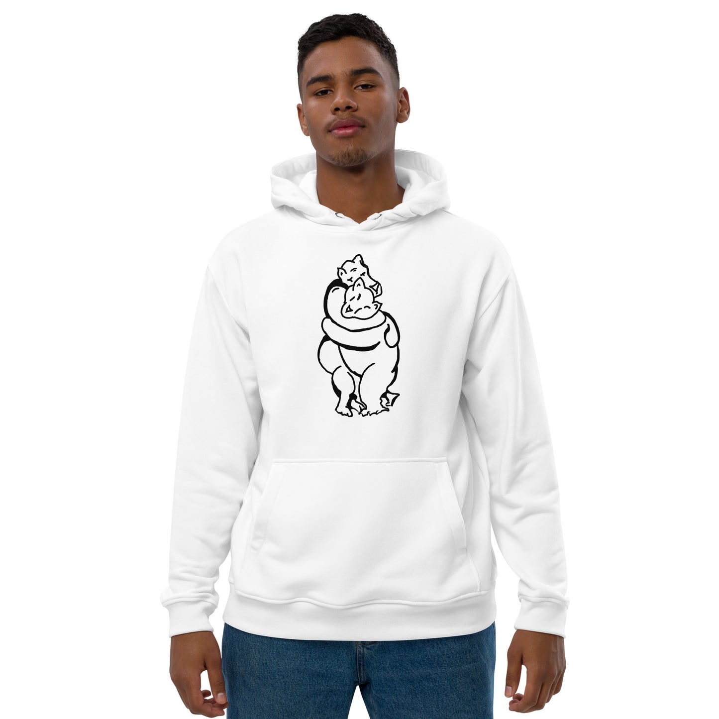 Bearhuggy Premium eco hoodie (white)