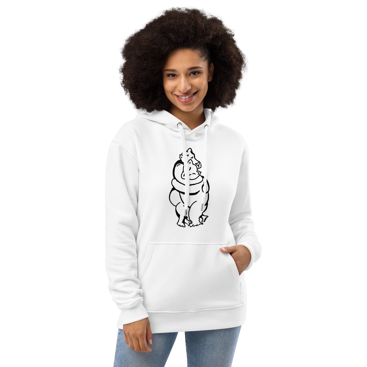 Bearhuggy Premium eco hoodie (white)