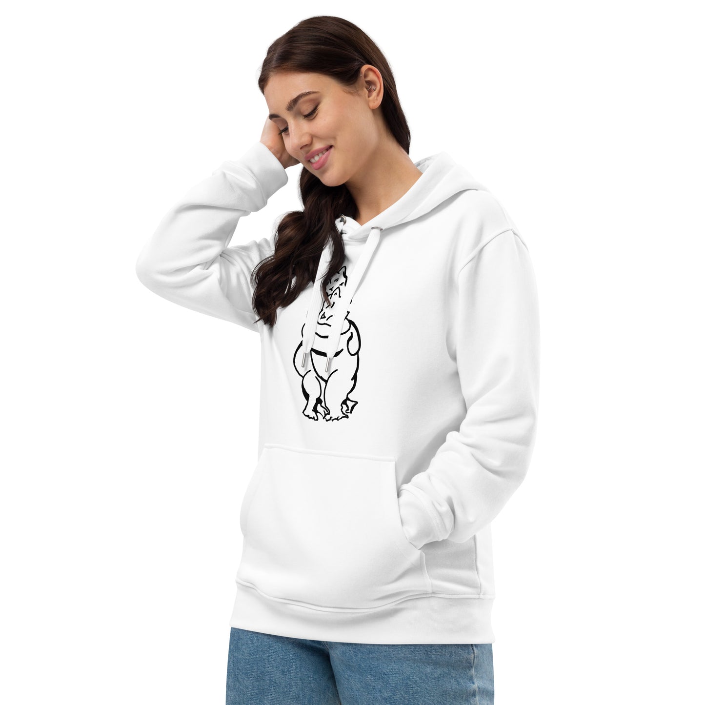 Bearhuggy Premium eco hoodie (white)
