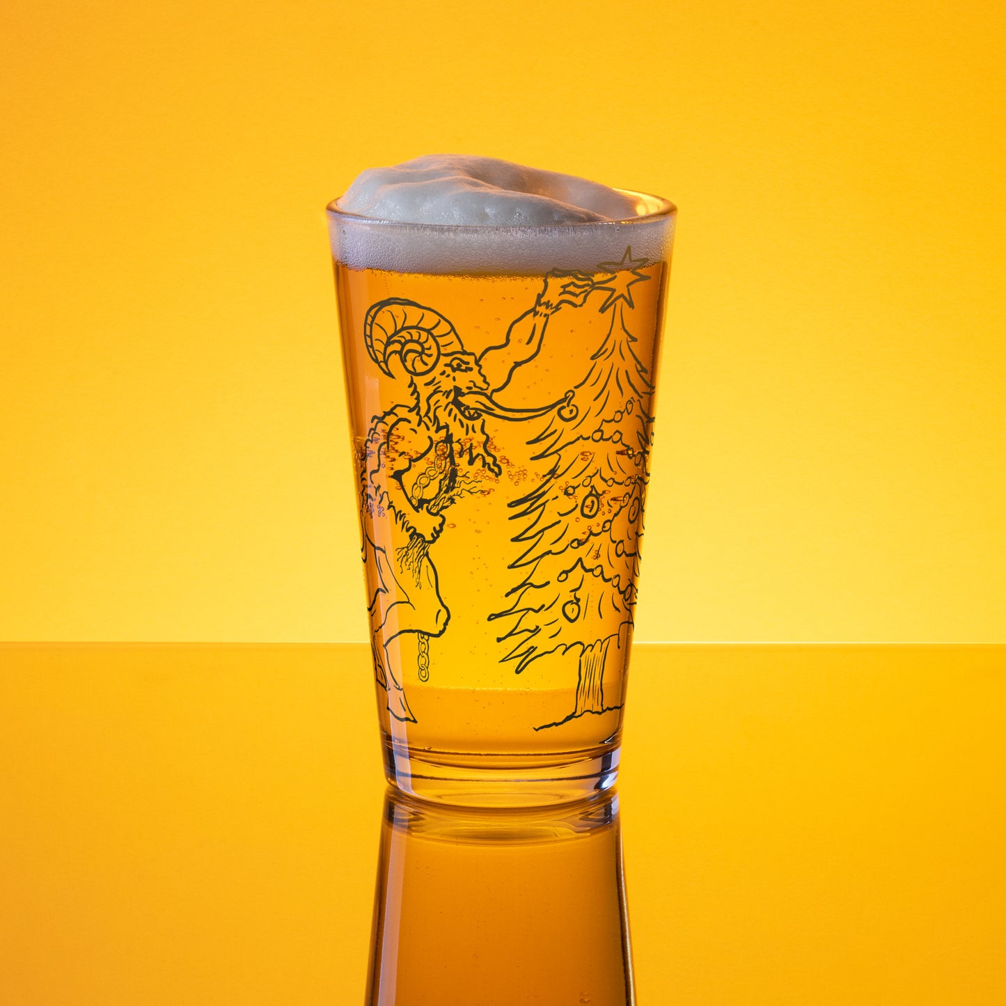 Krampus Shaker pint glass