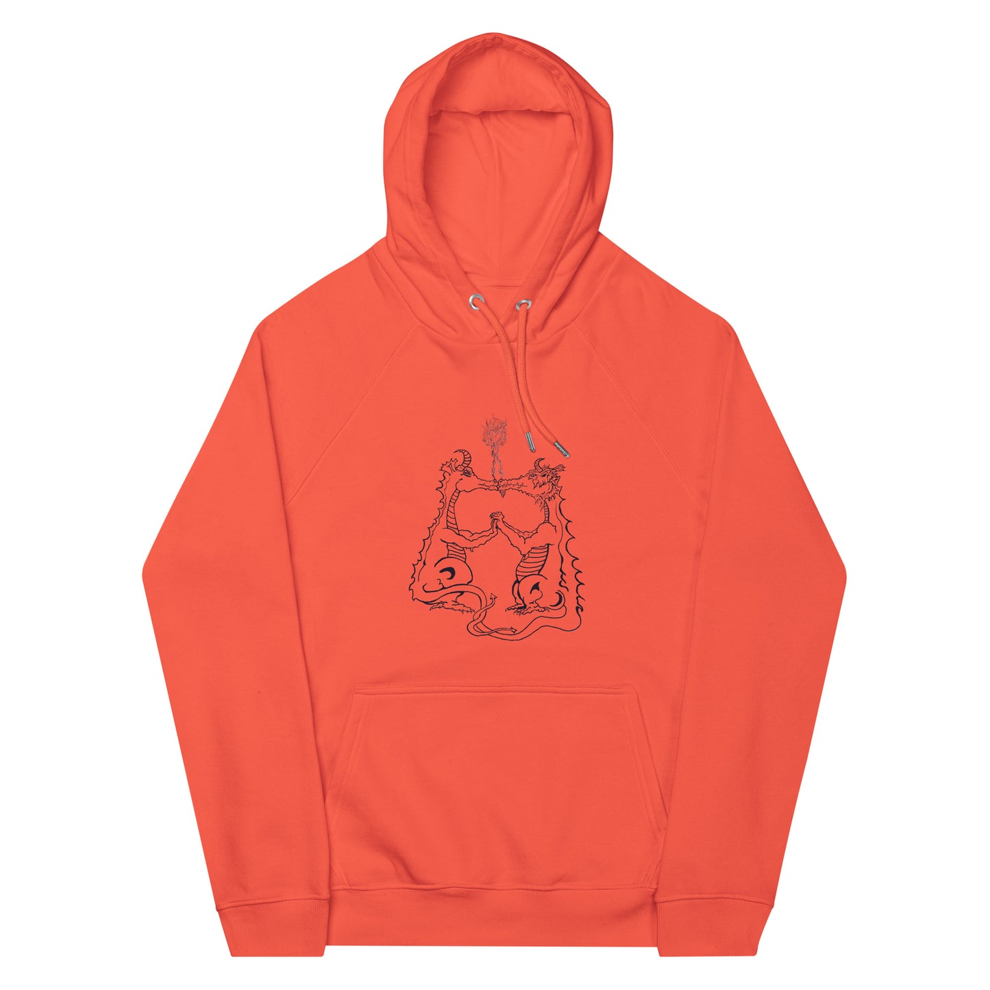 Draconis Amori Unisex eco raglan hoodie (black lines on light)