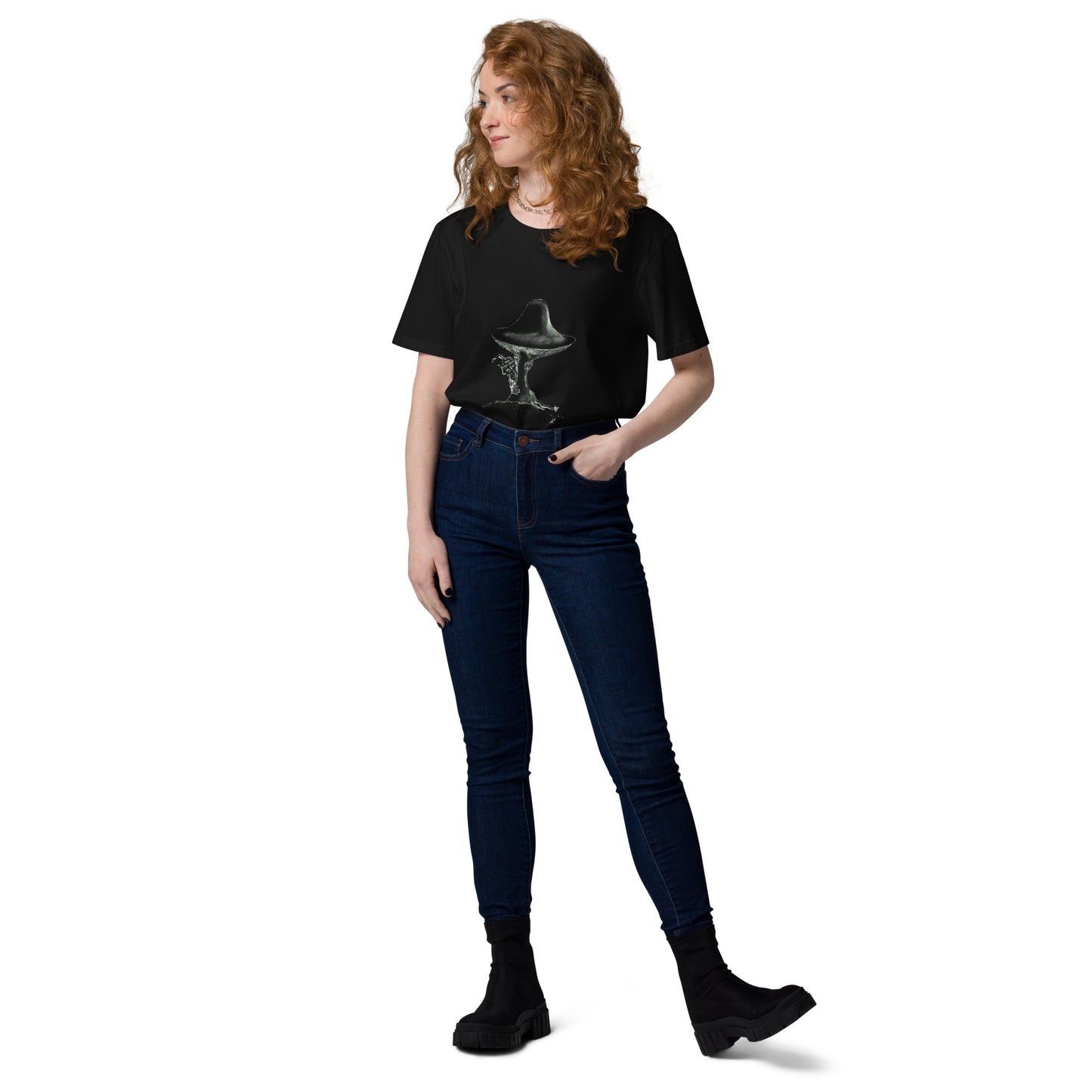 Shroom Peeker Unisex organic cotton t-shirt (dark)