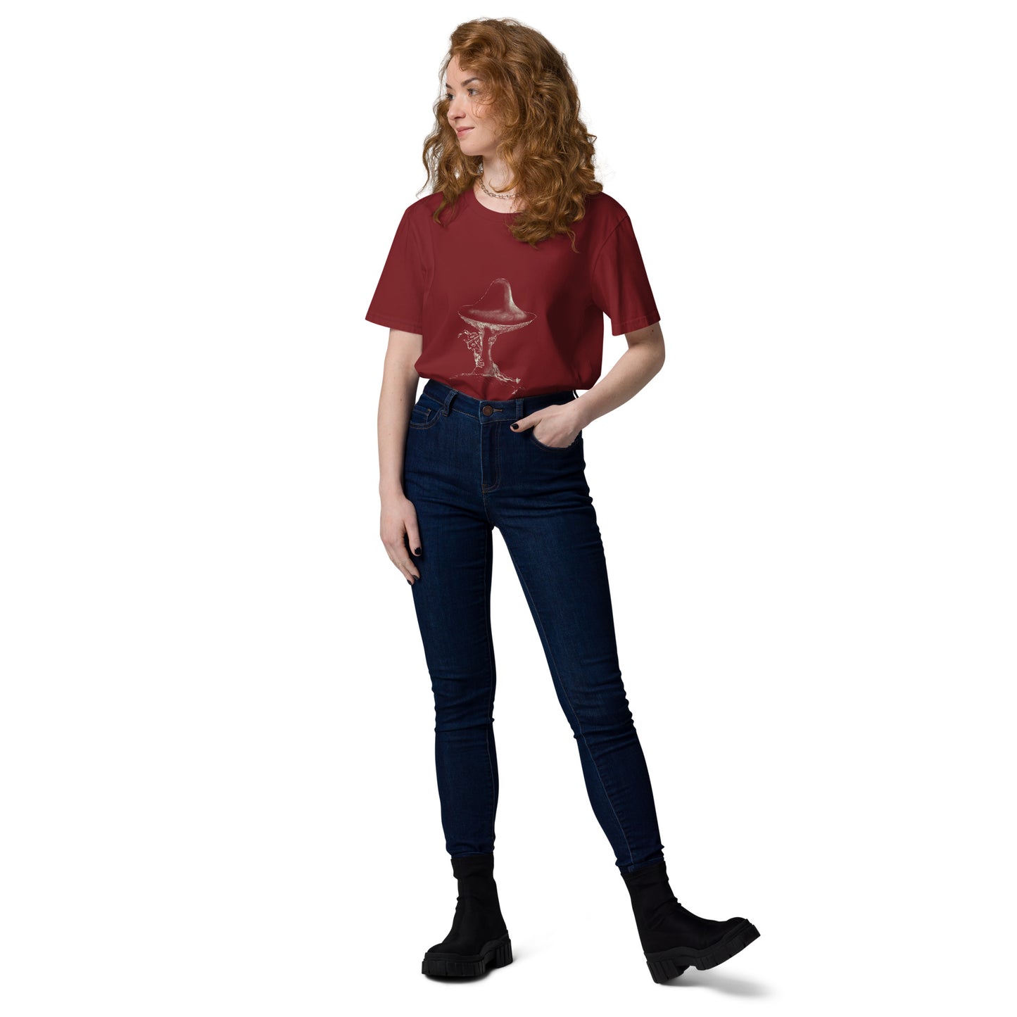 Shroom Peeker Unisex organic cotton t-shirt (dark)