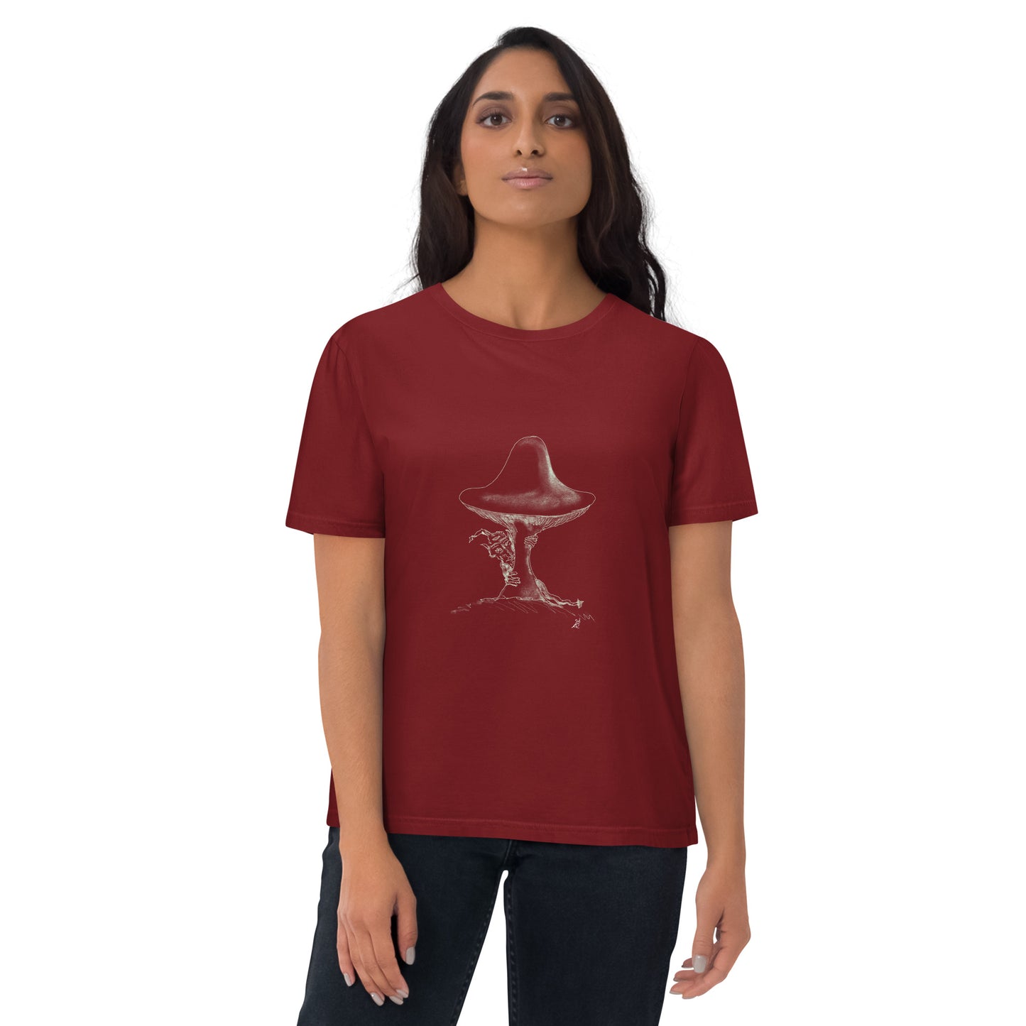 Shroom Peeker Unisex organic cotton t-shirt (dark)