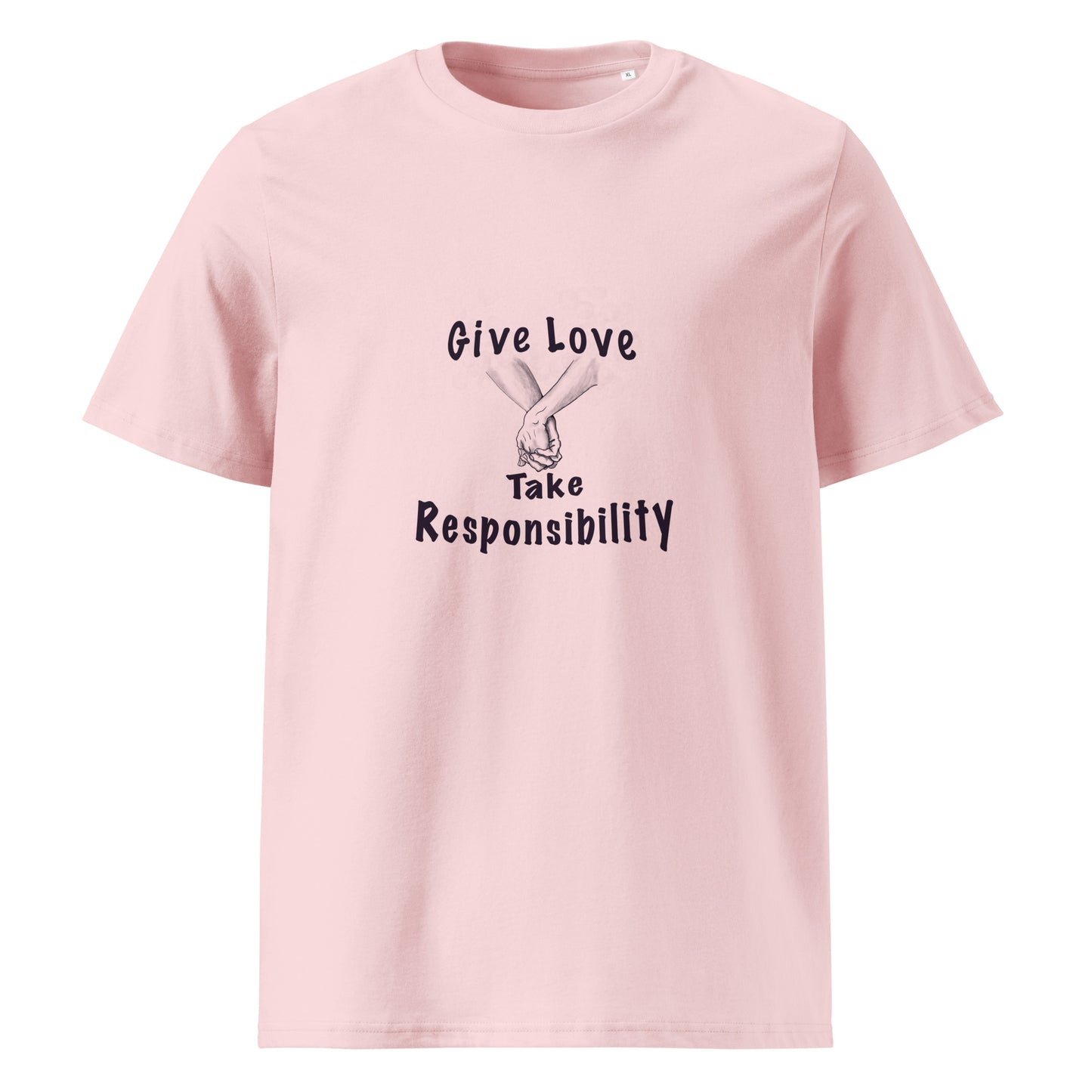 Give Love Unisex organic cotton t-shirt (black lines)