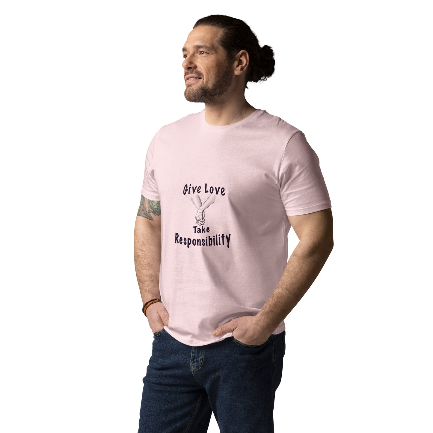 Give Love Unisex organic cotton t-shirt (black lines)