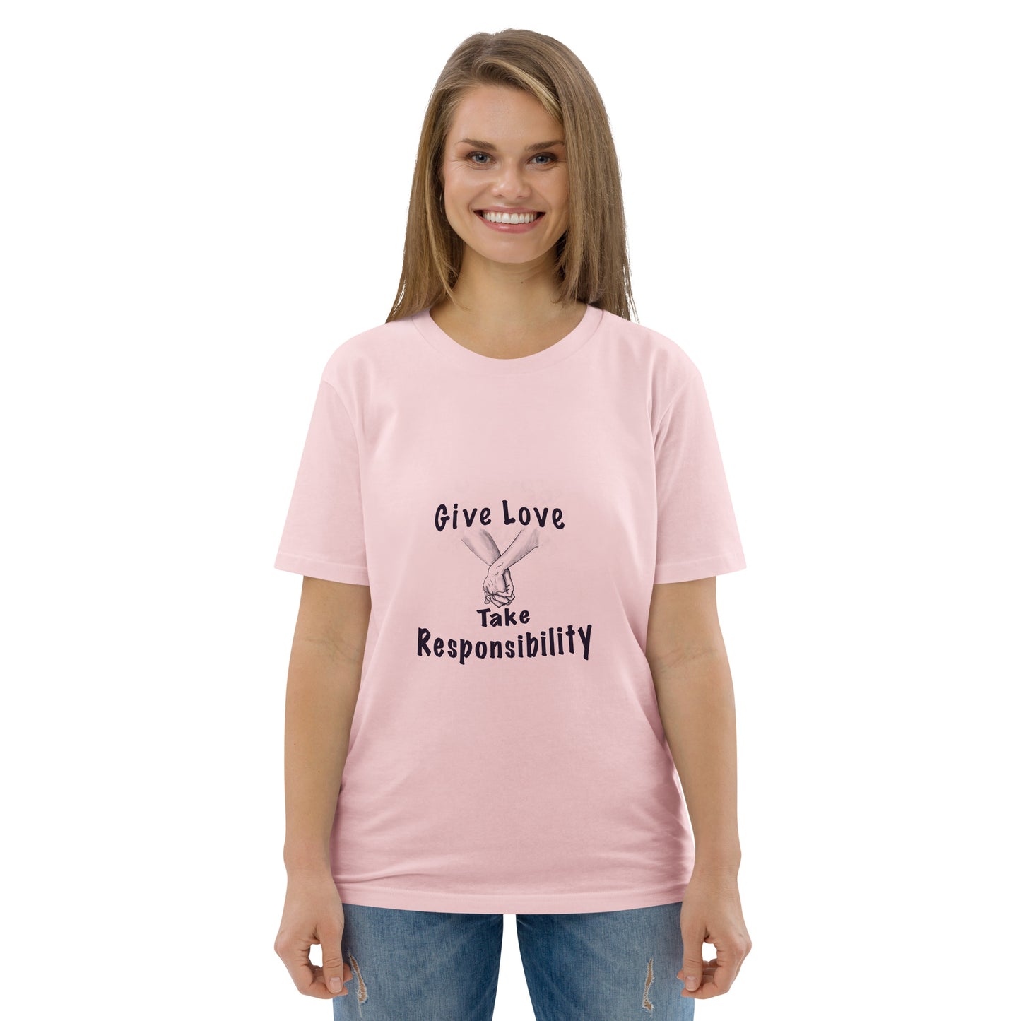 Give Love Unisex organic cotton t-shirt (black lines)