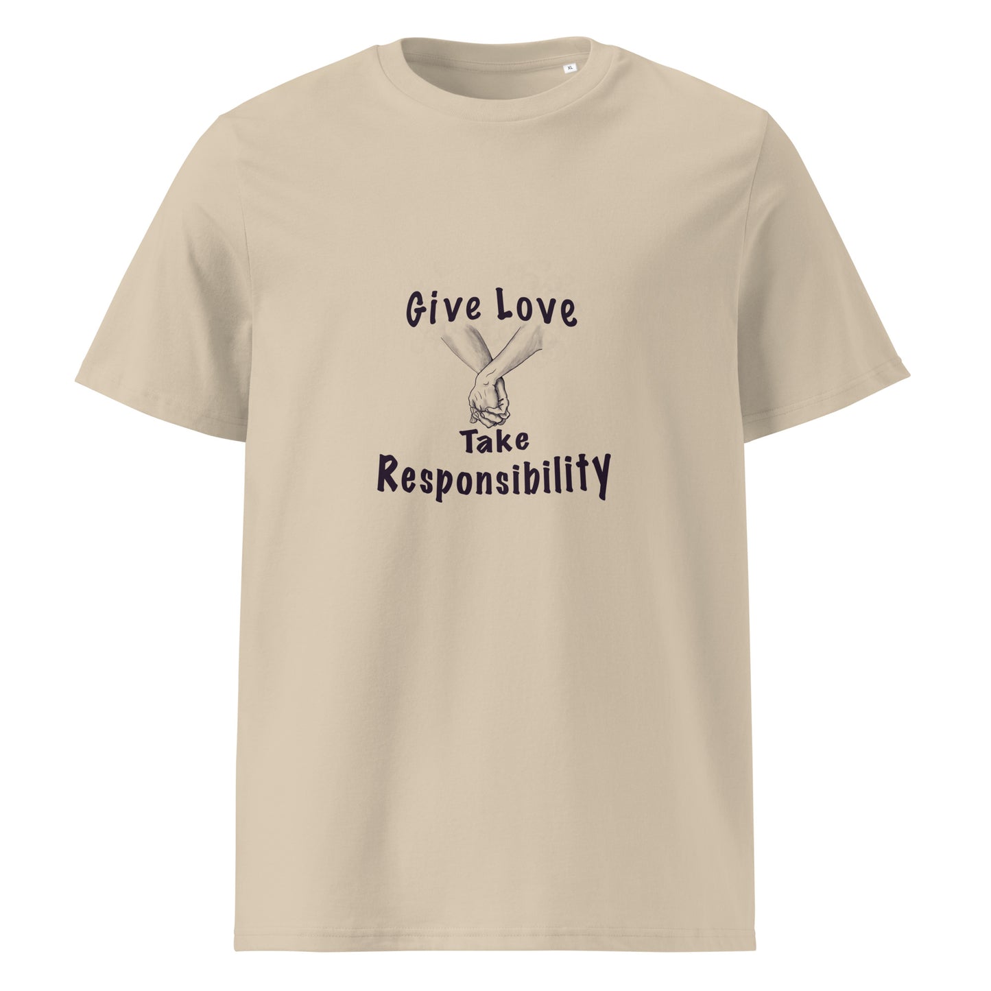 Give Love Unisex organic cotton t-shirt (black lines)