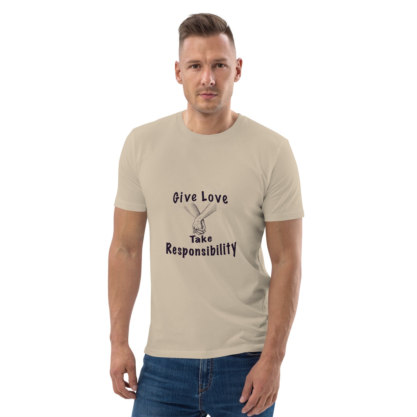 Give Love Unisex organic cotton t-shirt (black lines)