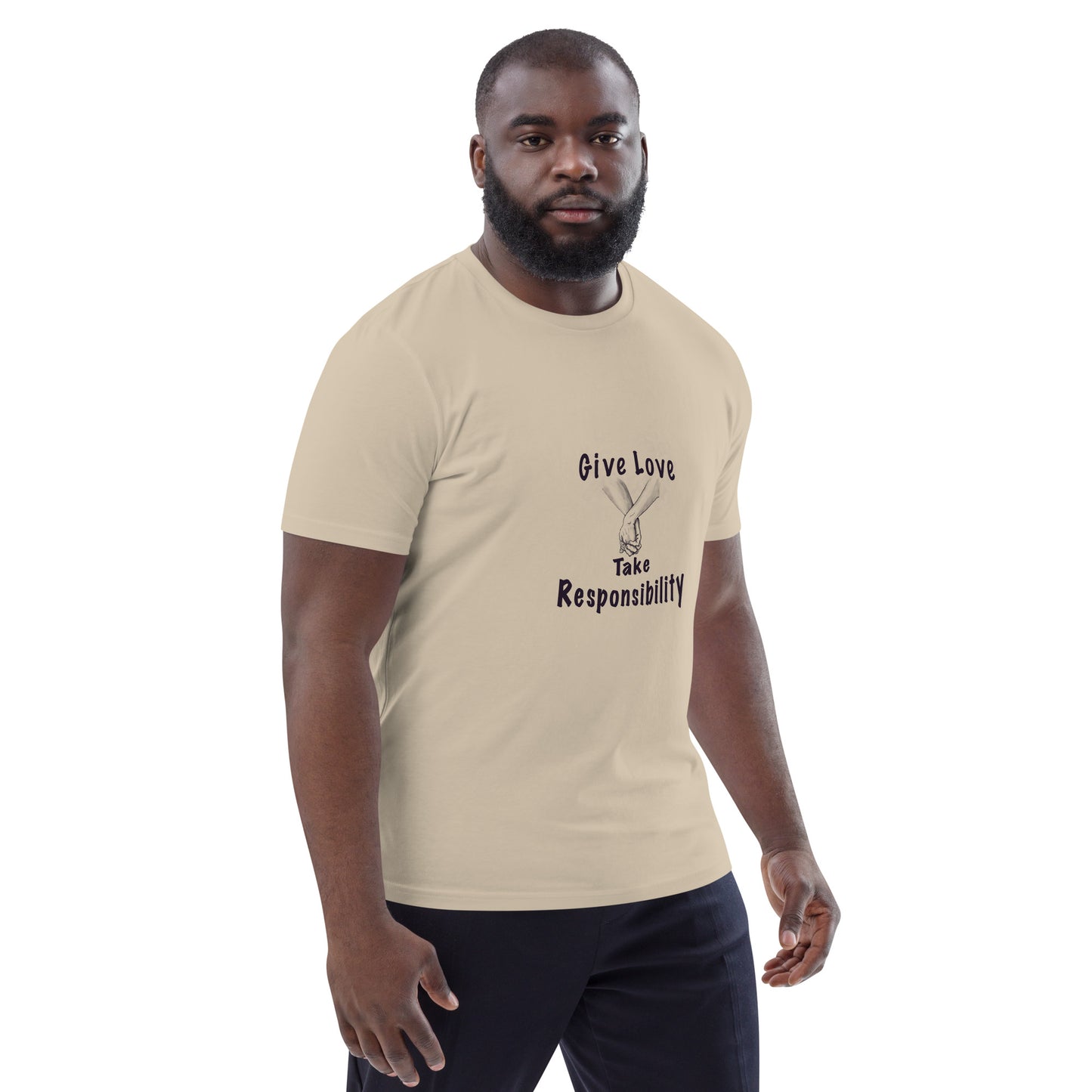 Give Love Unisex organic cotton t-shirt (black lines)