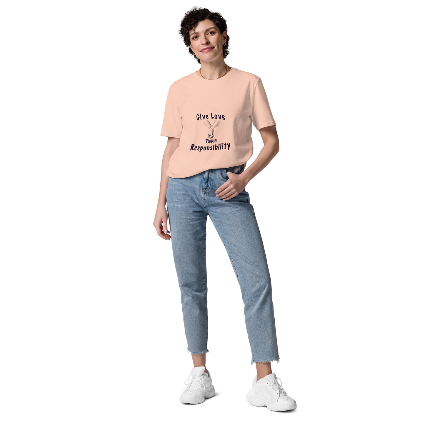 Give Love Unisex organic cotton t-shirt (black lines)