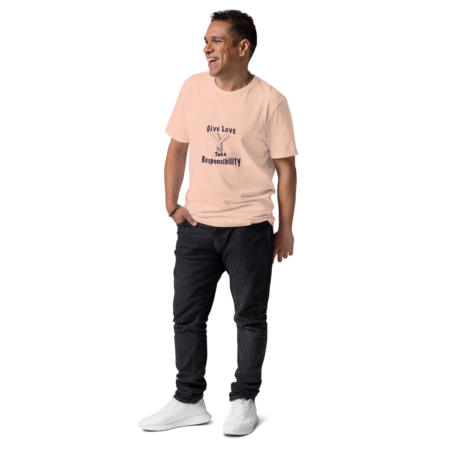 Give Love Unisex organic cotton t-shirt (black lines)