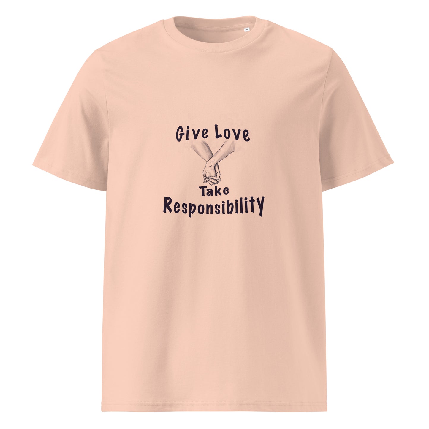 Give Love Unisex organic cotton t-shirt (black lines)