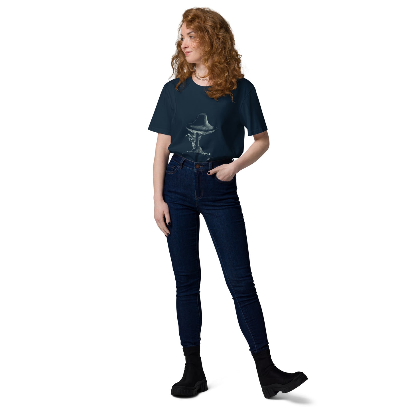 Shroom Peeker Unisex organic cotton t-shirt (dark)