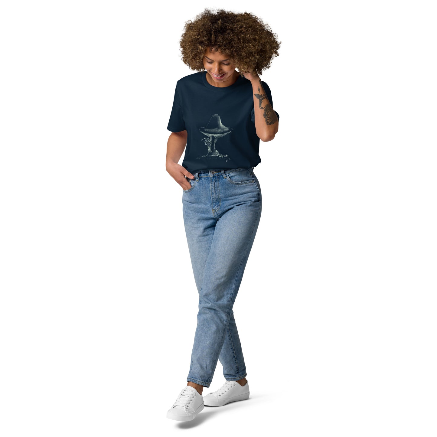 Shroom Peeker Unisex organic cotton t-shirt (dark)