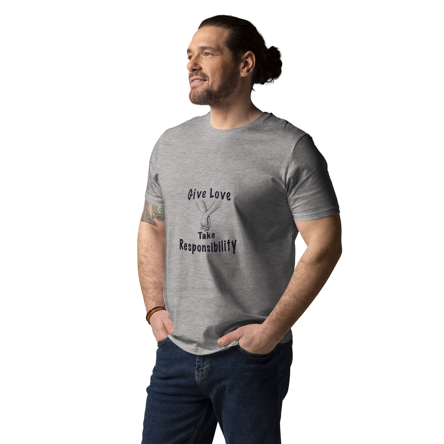 Give Love Unisex organic cotton t-shirt (black lines)