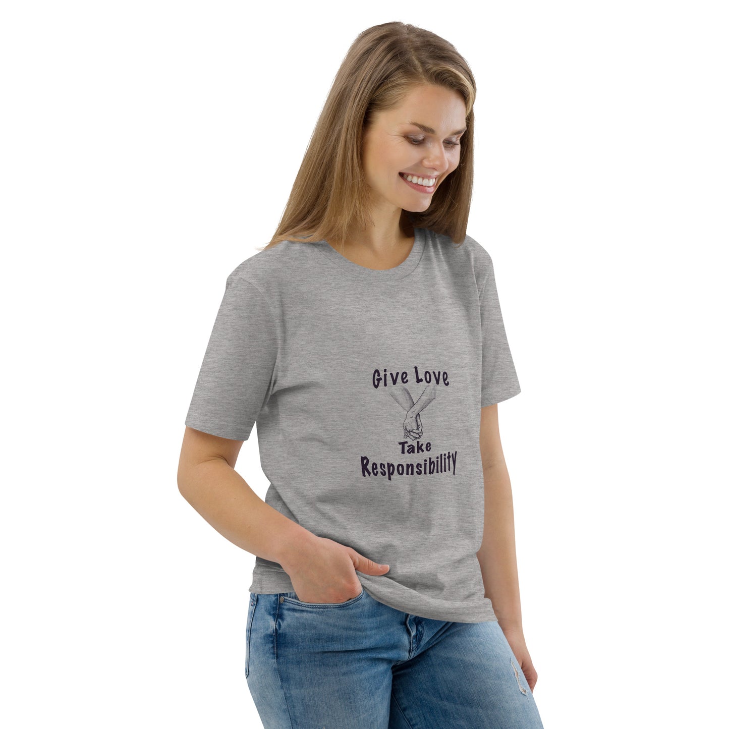 Give Love Unisex organic cotton t-shirt (black lines)