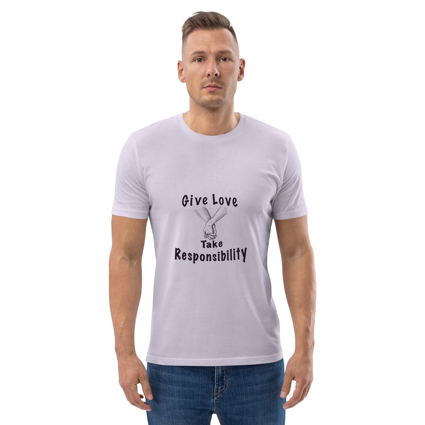 Give Love Unisex organic cotton t-shirt (black lines)