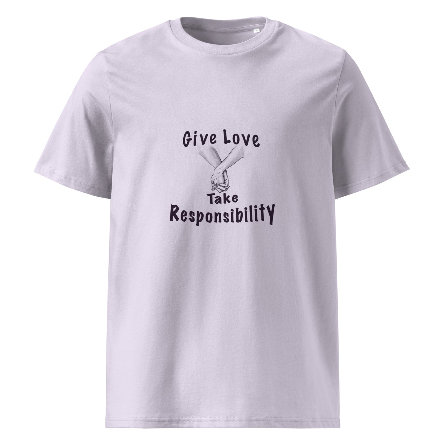 Give Love Unisex organic cotton t-shirt (black lines)