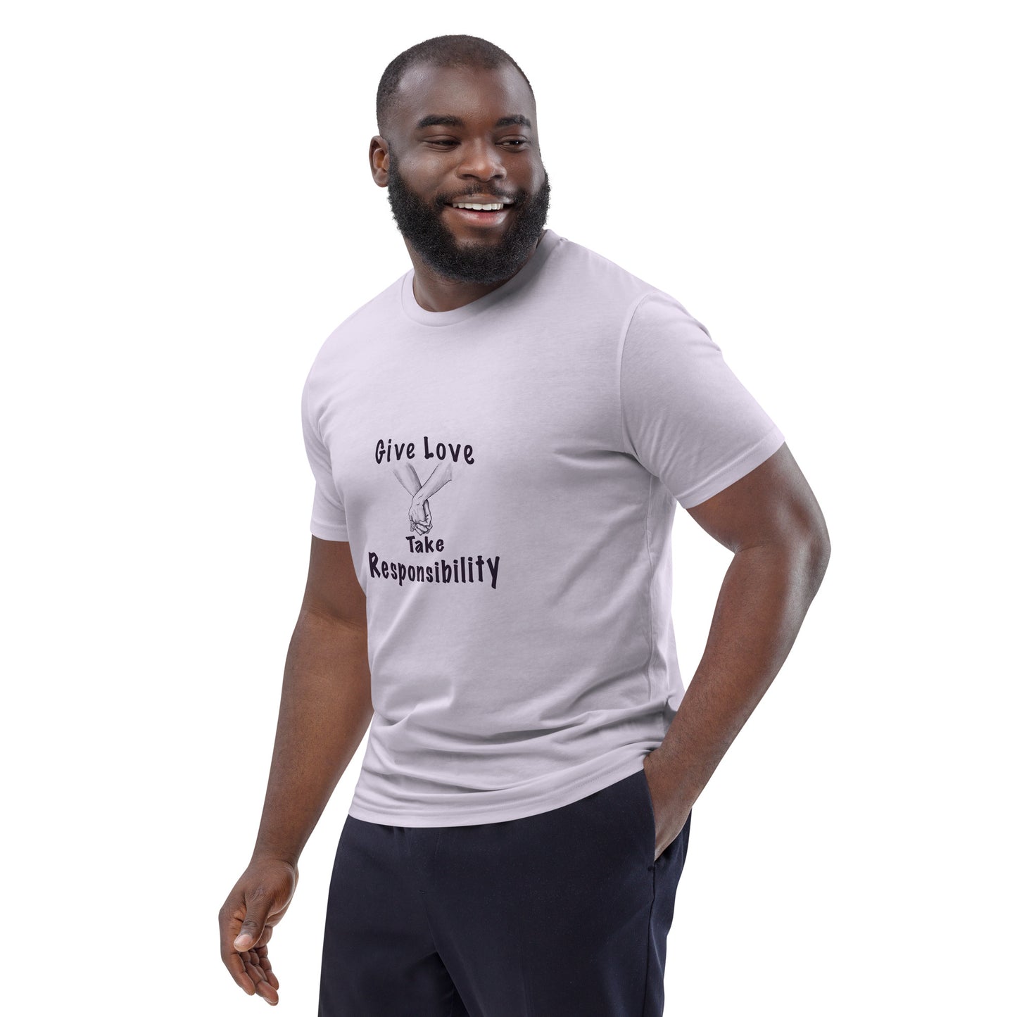 Give Love Unisex organic cotton t-shirt (black lines)