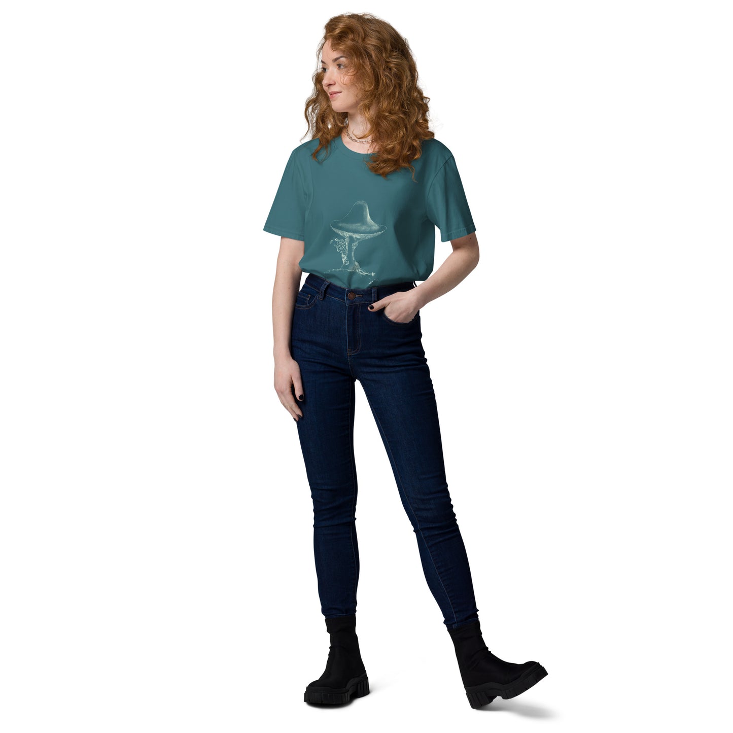 Shroom Peeker Unisex organic cotton t-shirt (dark)