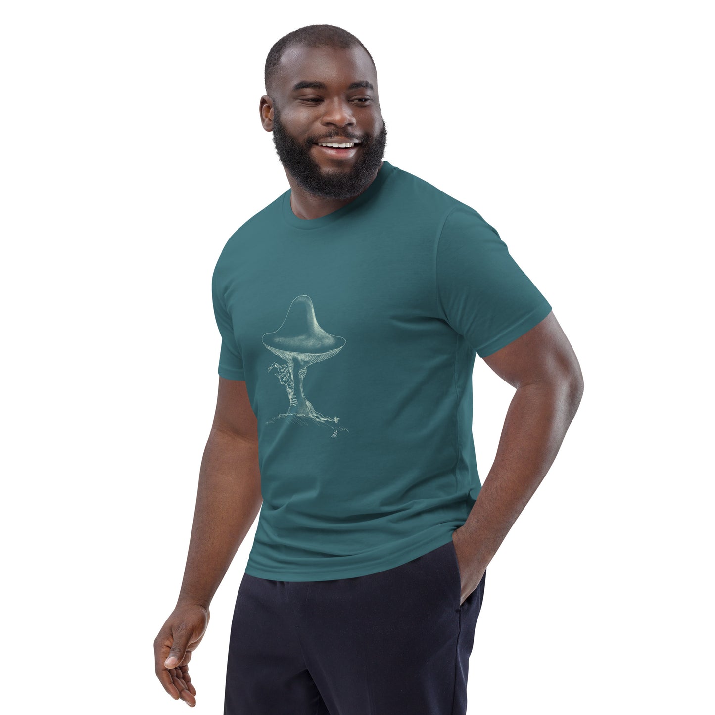 Shroom Peeker Unisex organic cotton t-shirt (dark)