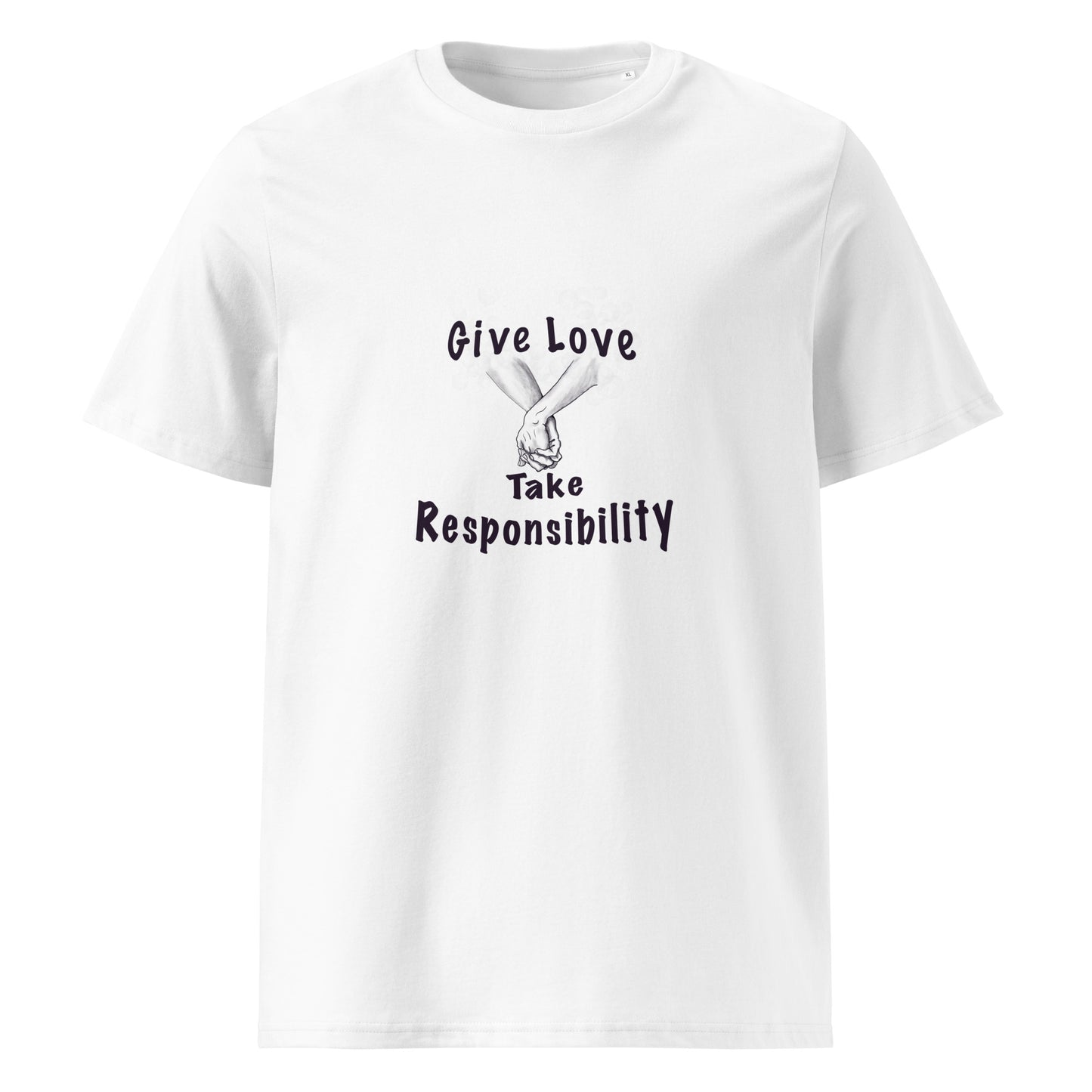 Give Love Unisex organic cotton t-shirt (black lines)