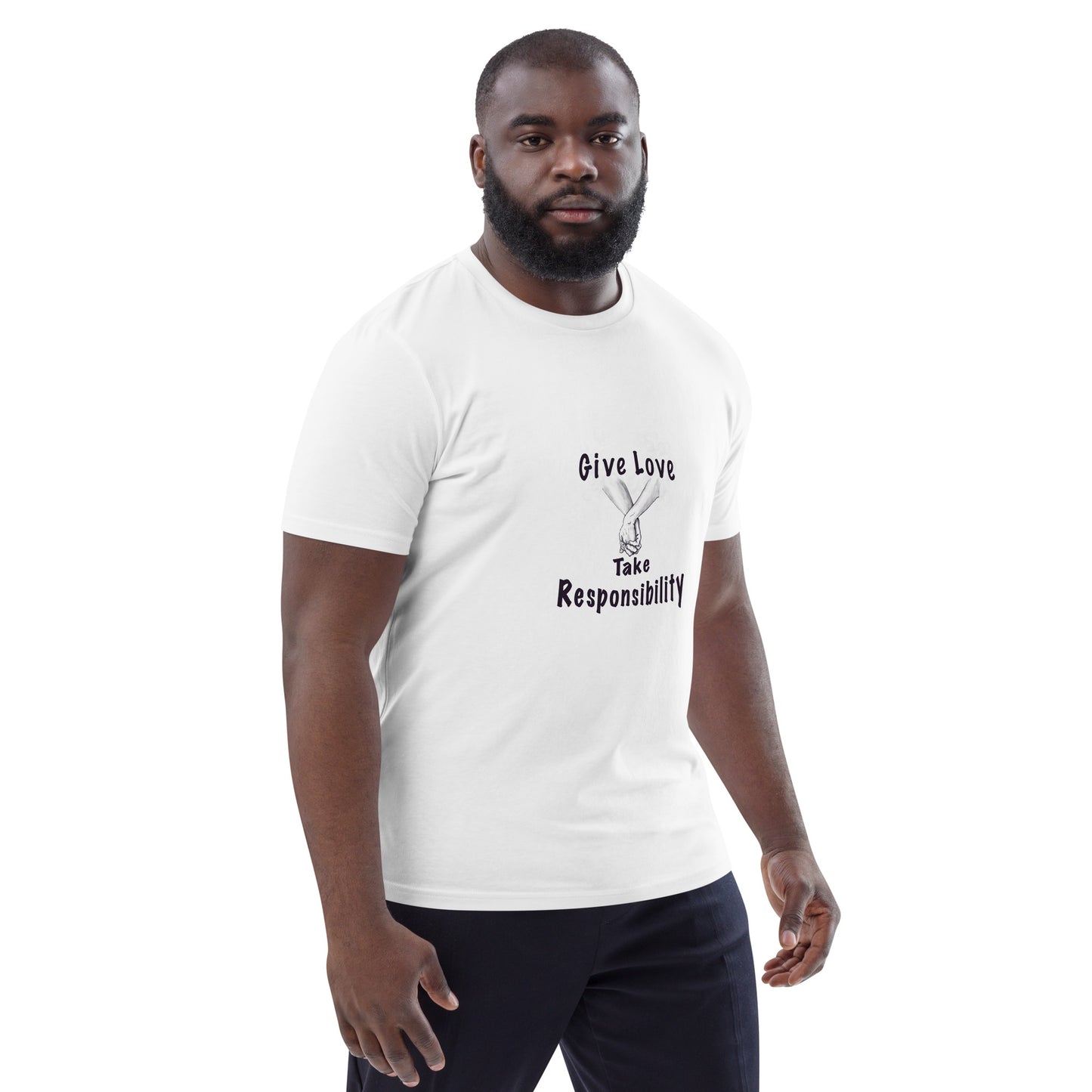 Give Love Unisex organic cotton t-shirt (black lines)