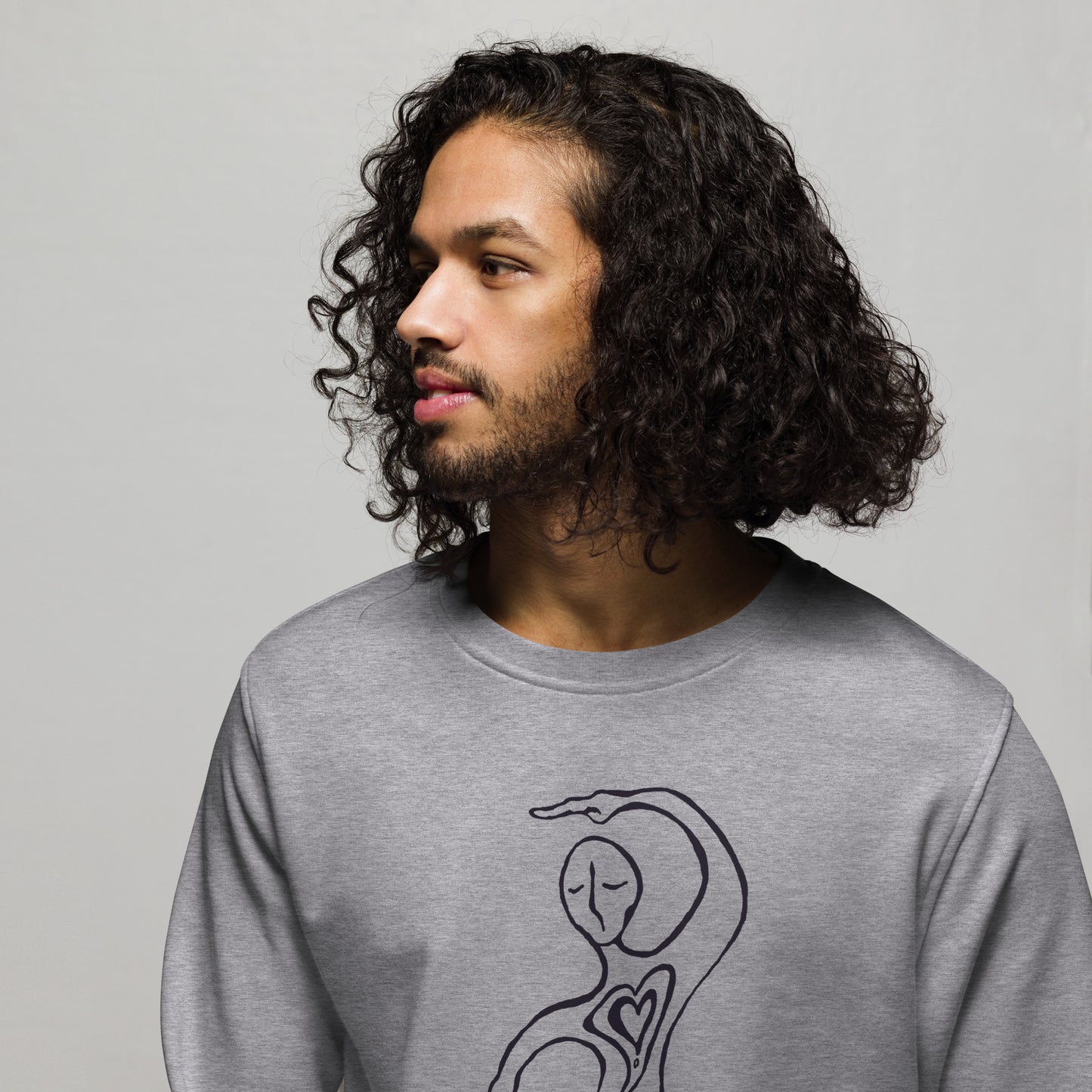 Heart Exposed Unisex organic sweatshirt (black lines)