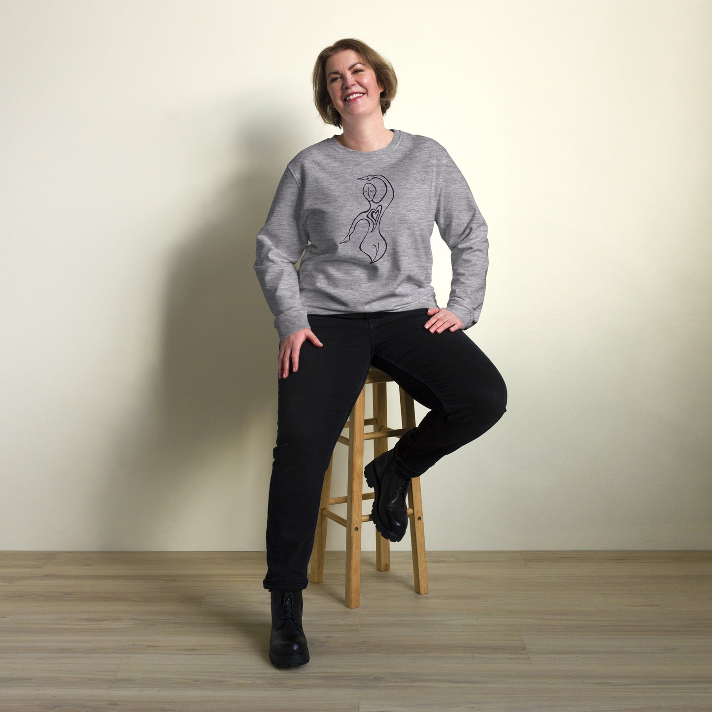 Heart Exposed Unisex organic sweatshirt (black lines)
