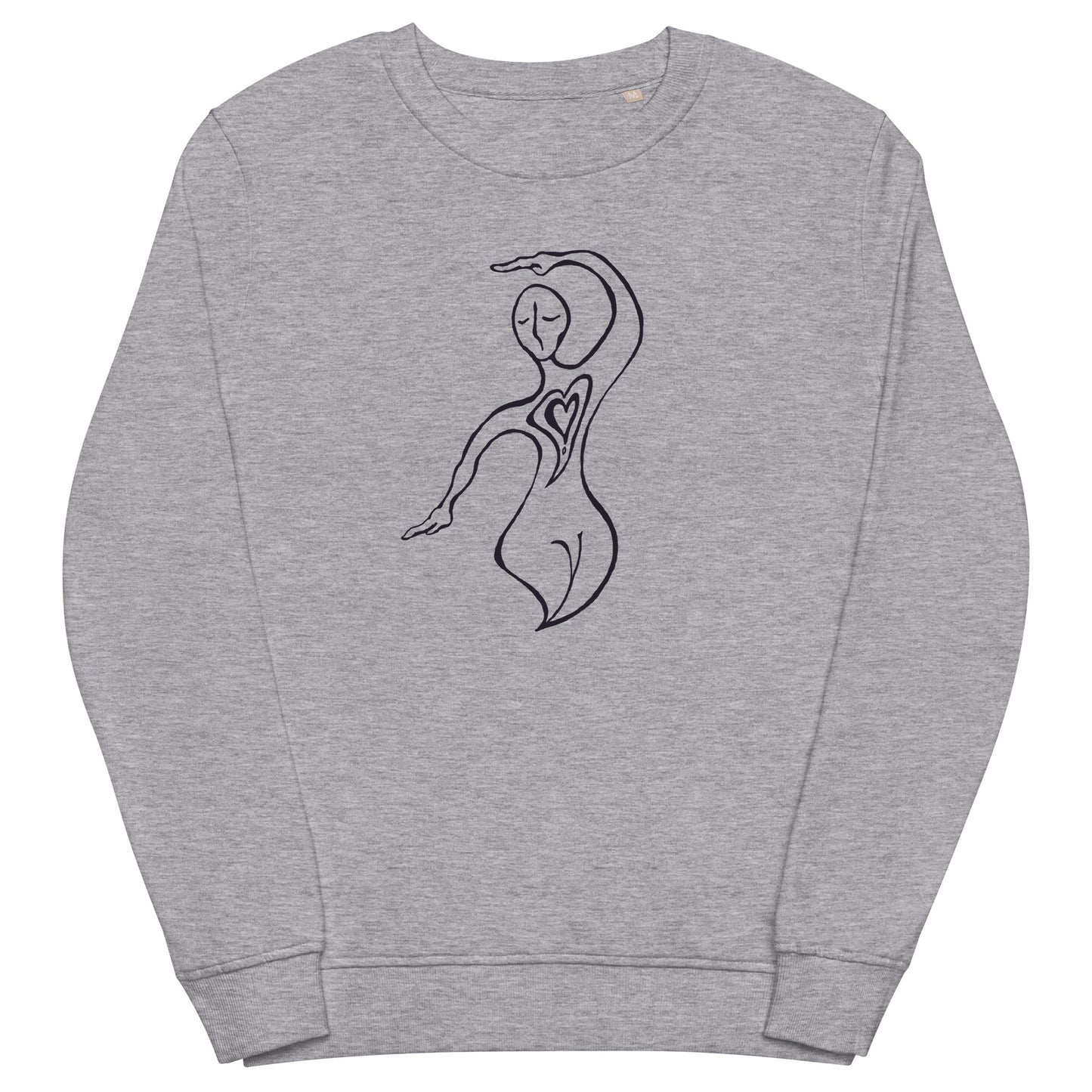 Heart Exposed Unisex organic sweatshirt (black lines)