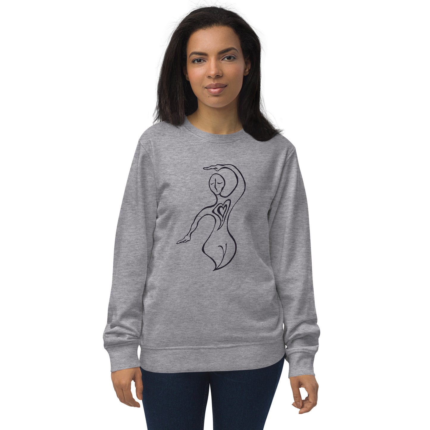 Heart Exposed Unisex organic sweatshirt (black lines)