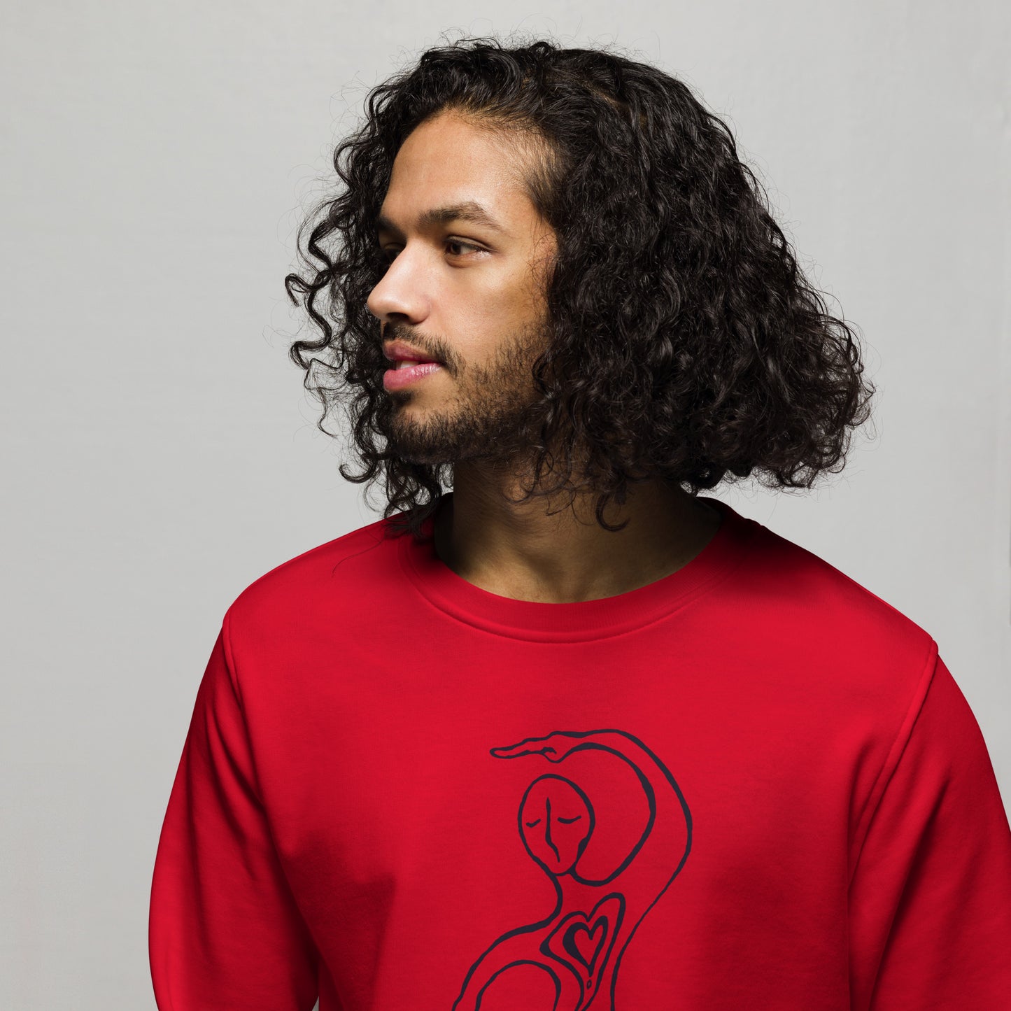 Heart Exposed Unisex organic sweatshirt (black lines)