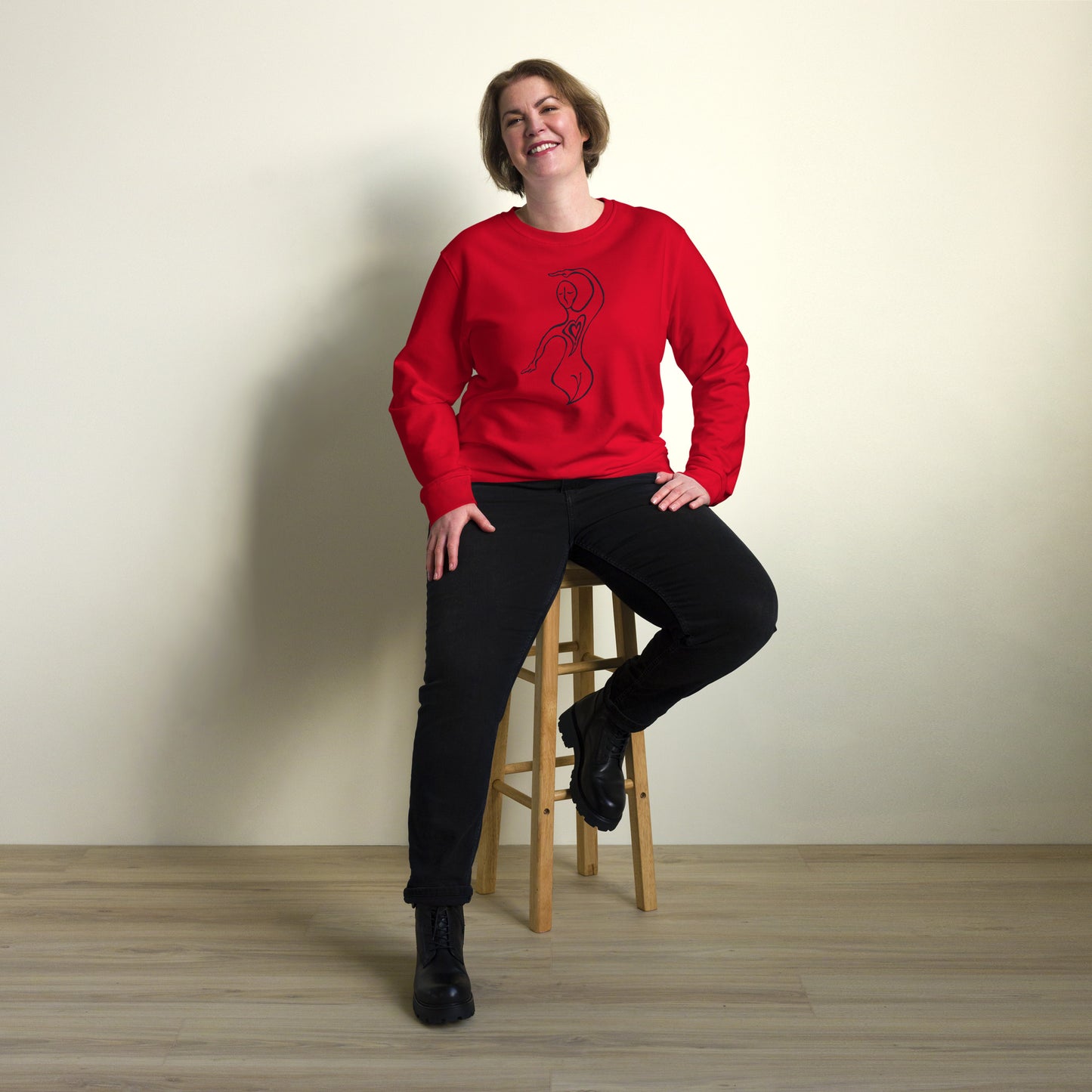 Heart Exposed Unisex organic sweatshirt (black lines)