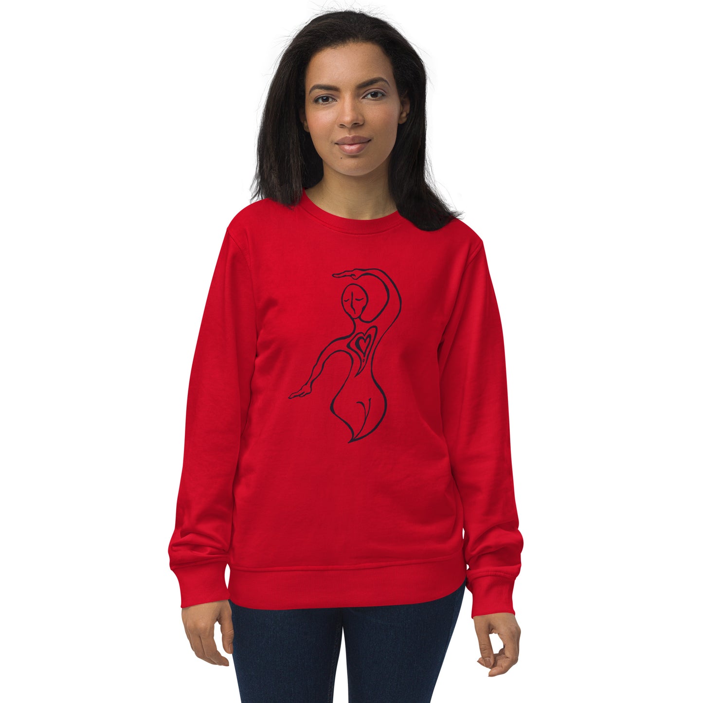 Heart Exposed Unisex organic sweatshirt (black lines)