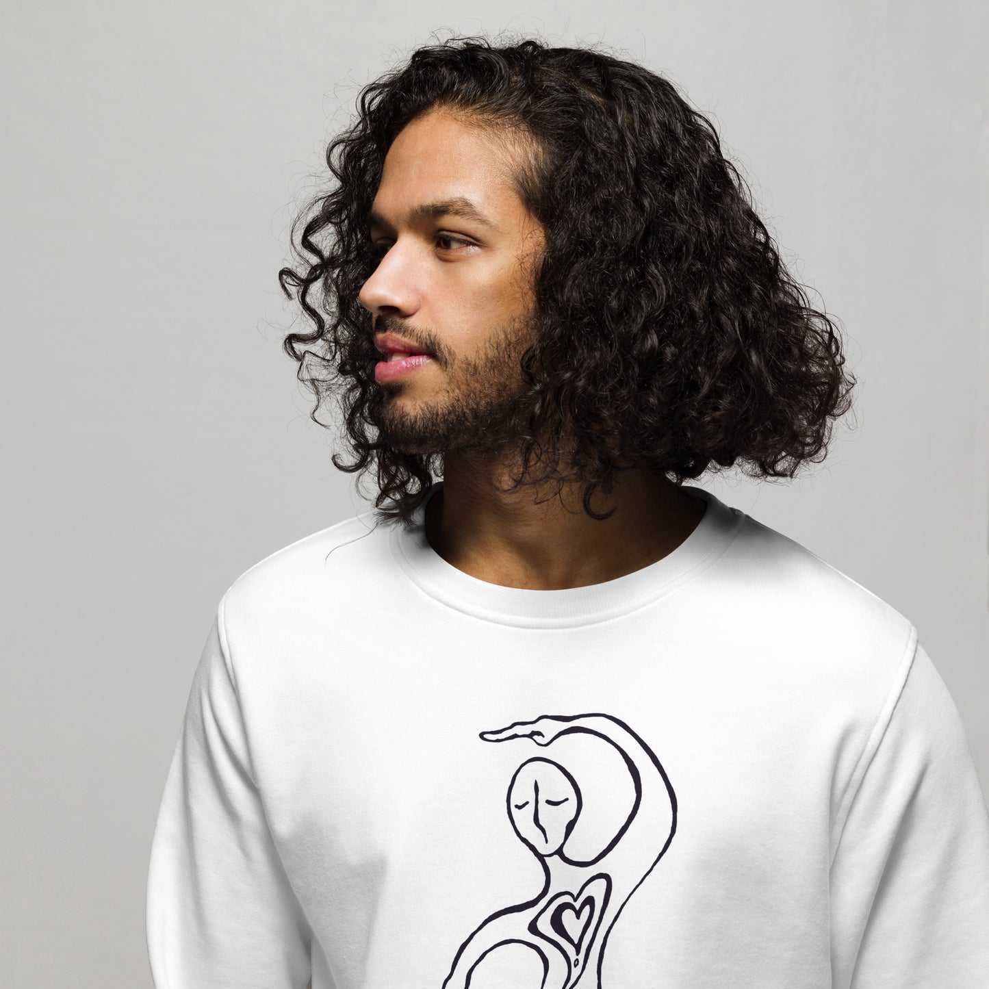 Heart Exposed Unisex organic sweatshirt (black lines)