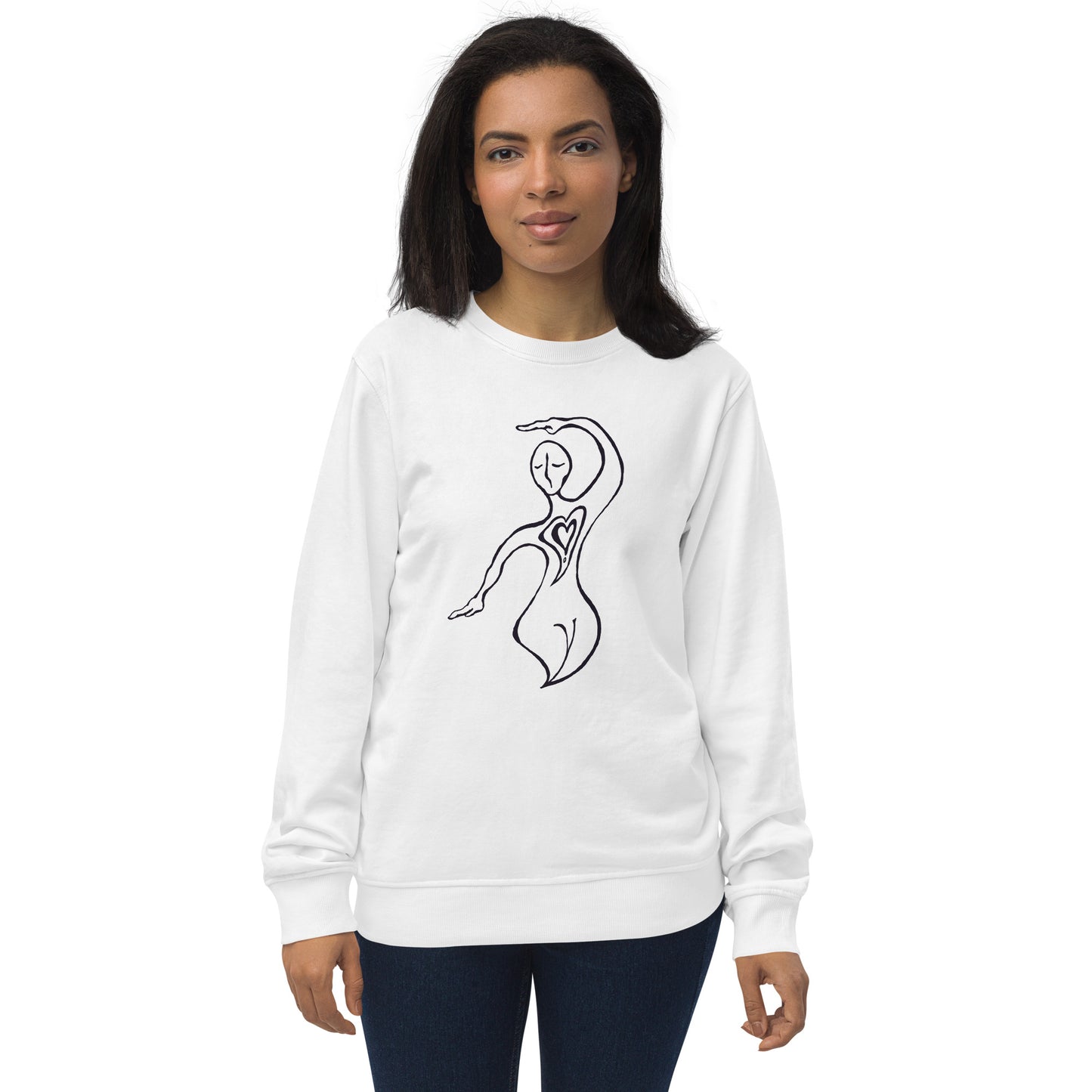 Heart Exposed Unisex organic sweatshirt (black lines)