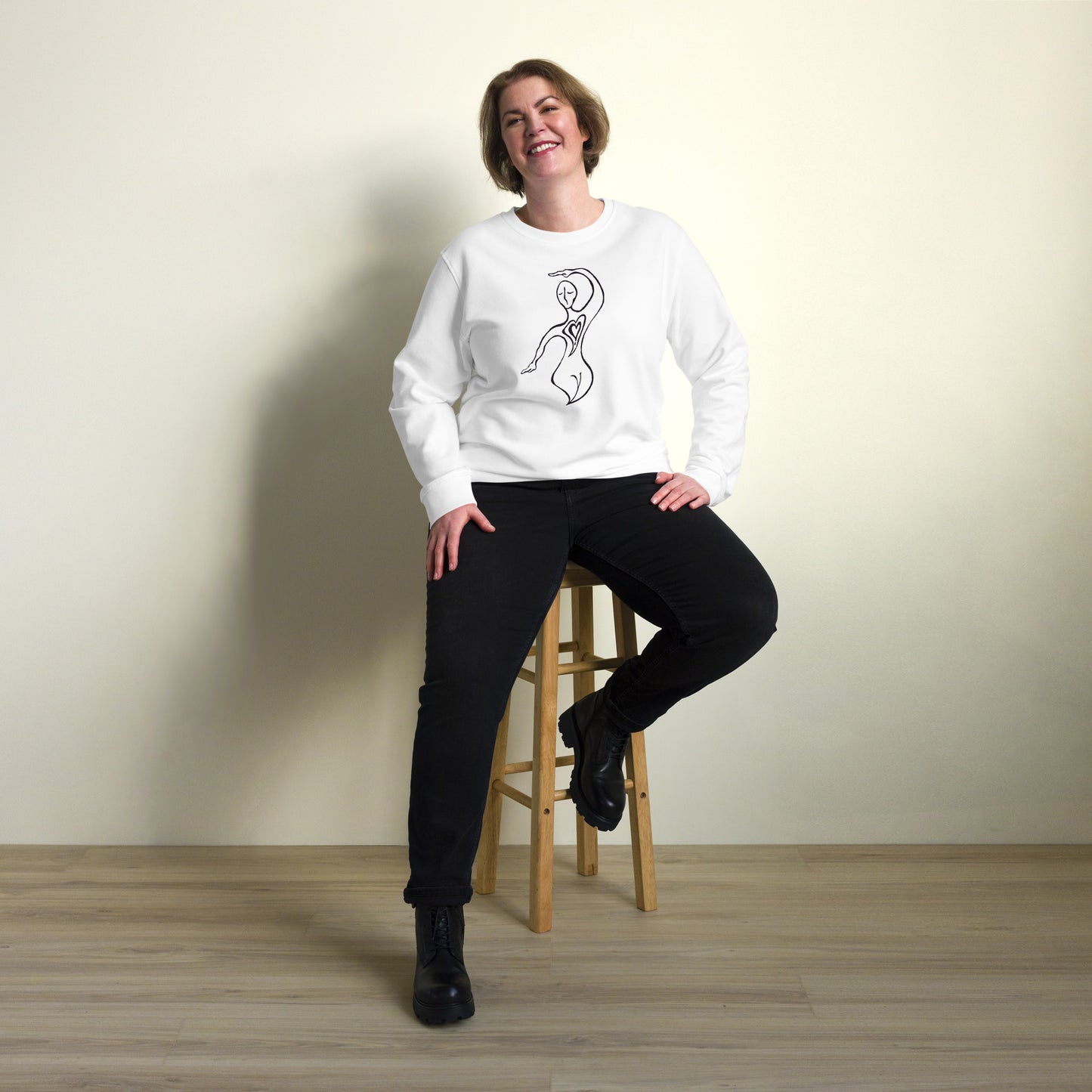 Heart Exposed Unisex organic sweatshirt (black lines)