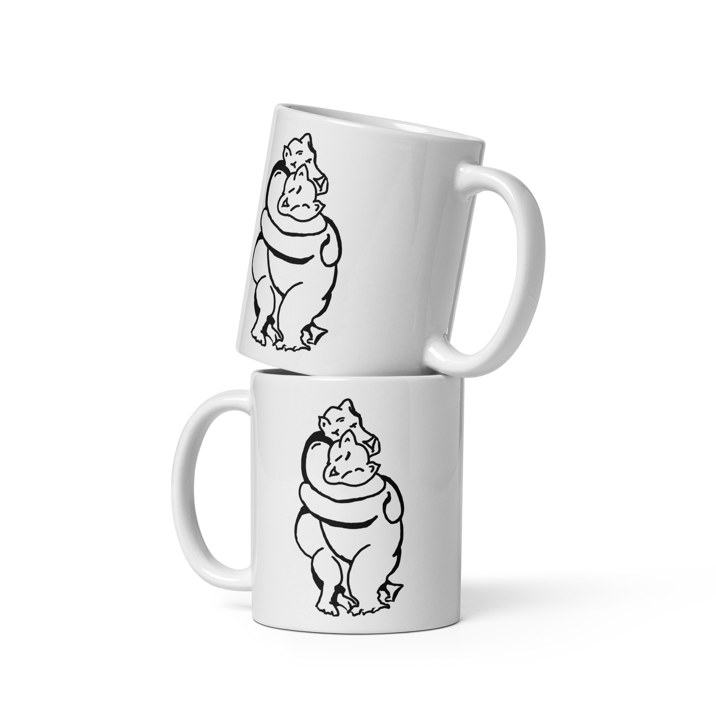 Bearhuggy White Glossy Mug