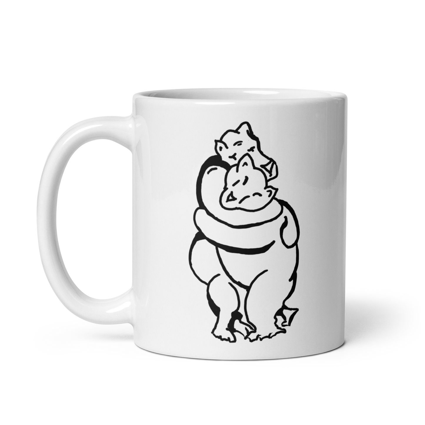 Bearhuggy White Glossy Mug