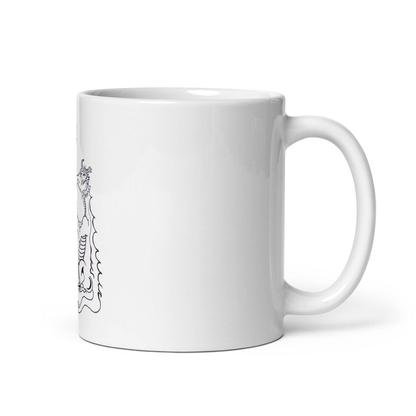 Draconis Amori White glossy mug