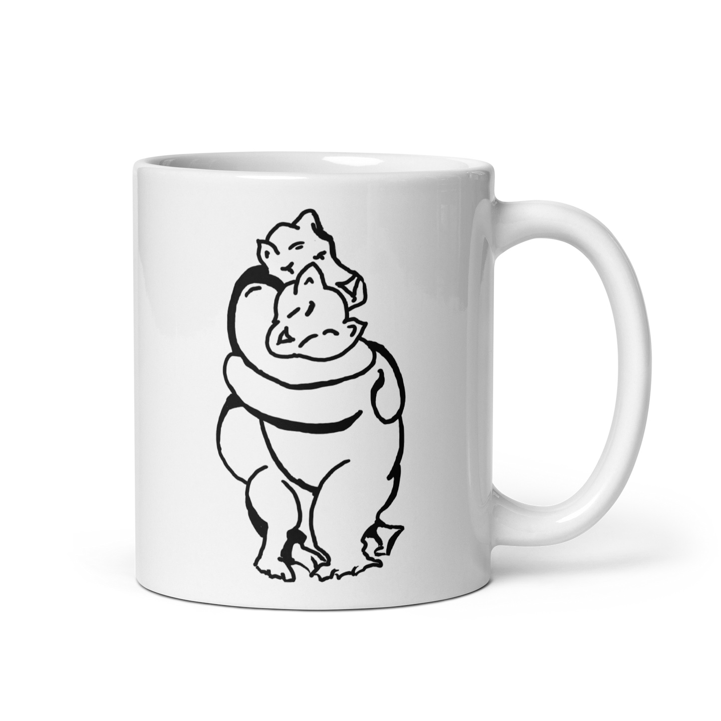 Bearhuggy White Glossy Mug